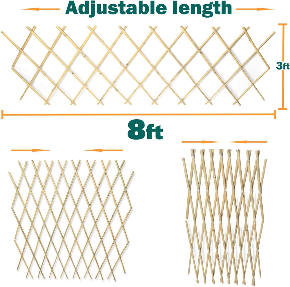 Bamboo Trellis 36x92 Inch, Expandable Fence 3ft by 8ft, Outside Lattice Fence...