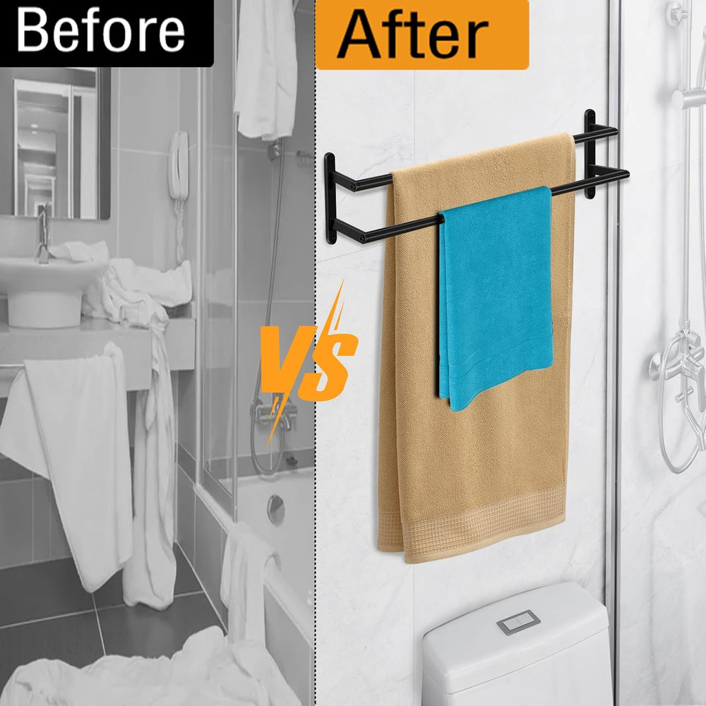 32Inch Double Towel Bar, JIAPAIDUO Towel Rack for Bathroom, Stainless Steel D...