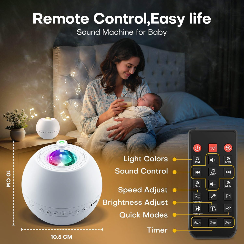 Sound Machine Light Projector, 30 Sleep Sounds for Adult, Bluetooth Speaker