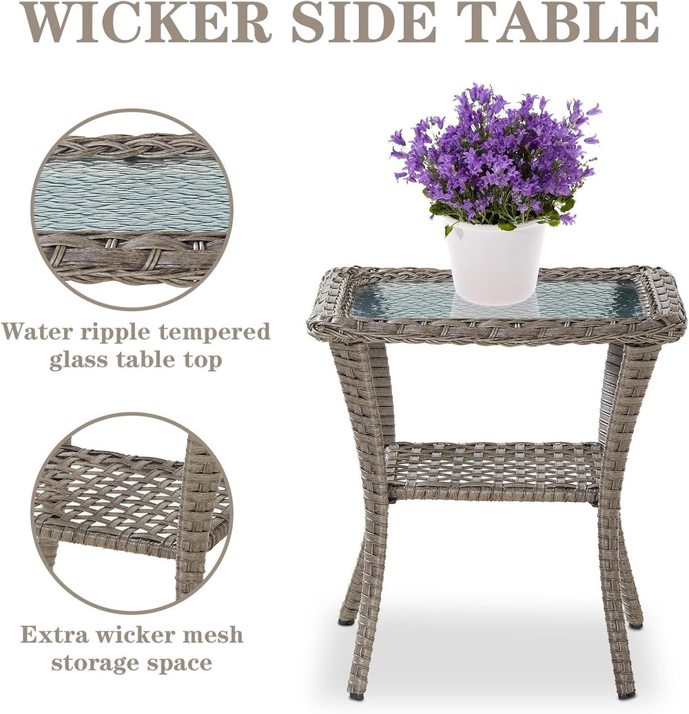 Belord Wicker Outdoor Furniture Set - 7 Piece Patio Conversation Sets with Co...