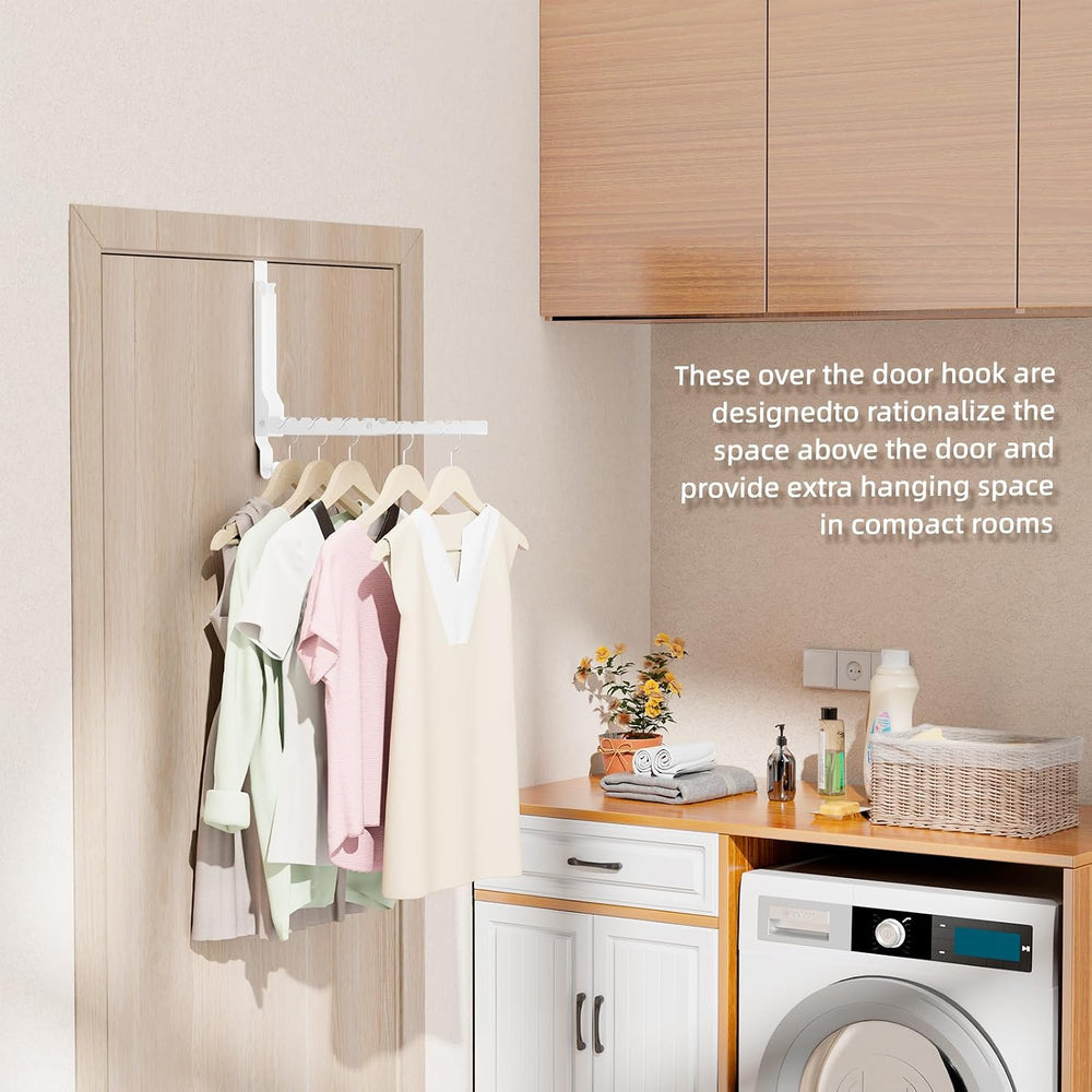 Over the Door Hanger Folding Clothes Drying Rack with 1 Hooks, Double Fold Ha...