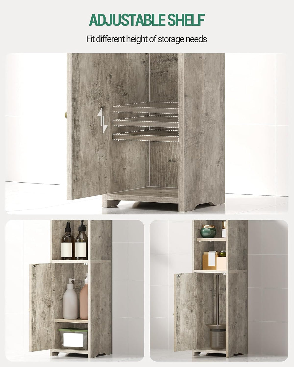 Hzuaneri Bathroom Storage Cabinet, Narrow Toilet Paper Cabinets with Doors