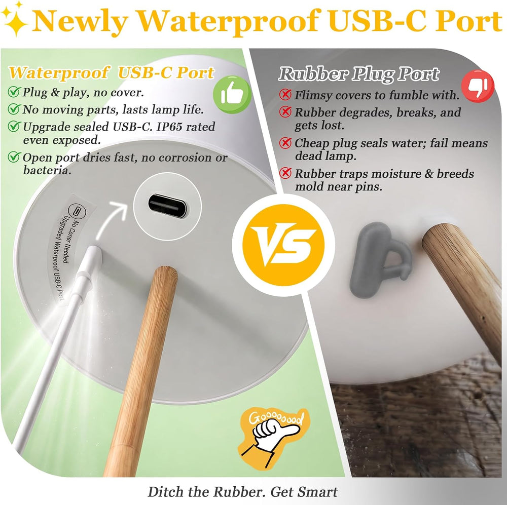 Shower Lamp Rechargeable Waterproof Lamp, Cordless Table Lamp for Bathroom