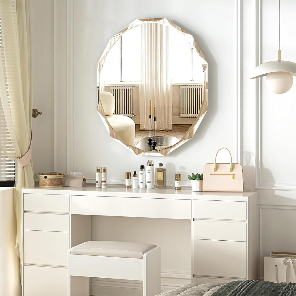 24x30 Inch Bathroom Mirrors for Over Sink, Round Frameless Mirrors for Wall