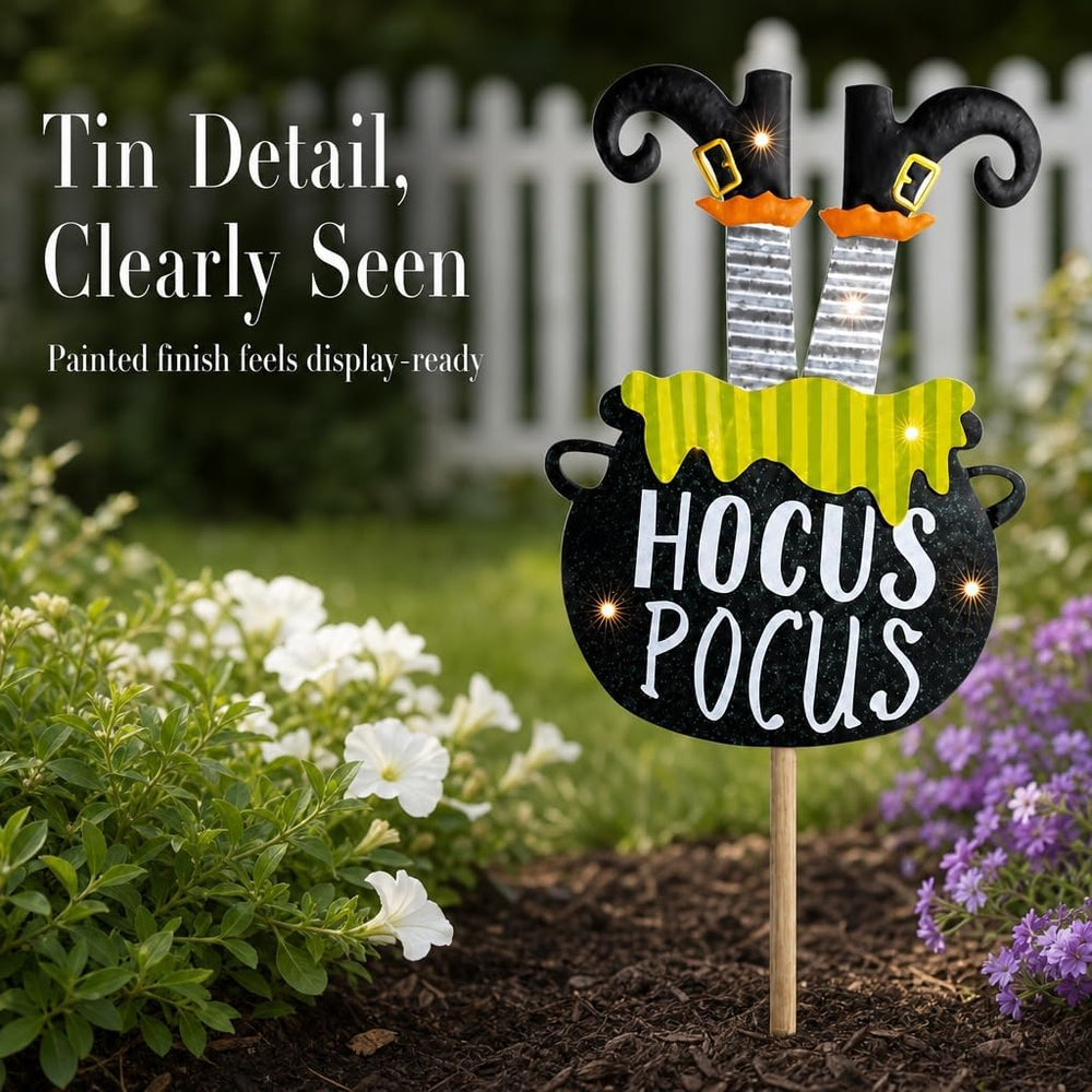 Mud Pie Witch Halloween Yard Stake, Outdoor Witch Decor