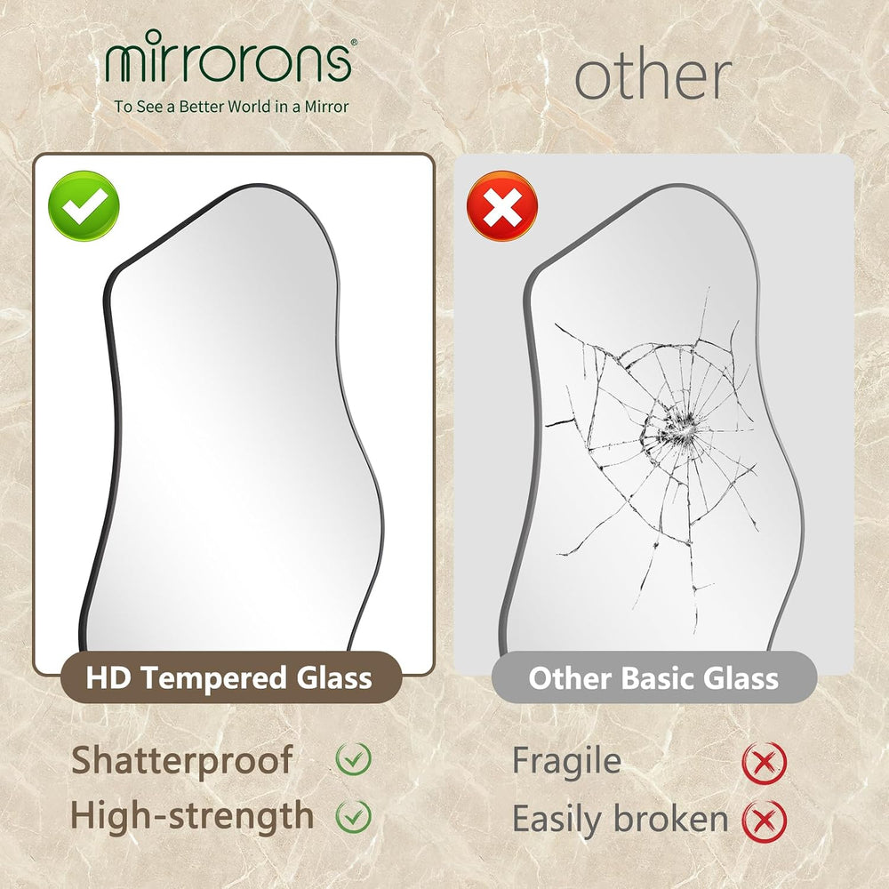 Mirrorons Irregular Mirror 47"x21" Cloud Vanity Mirror Wall Decor, ...