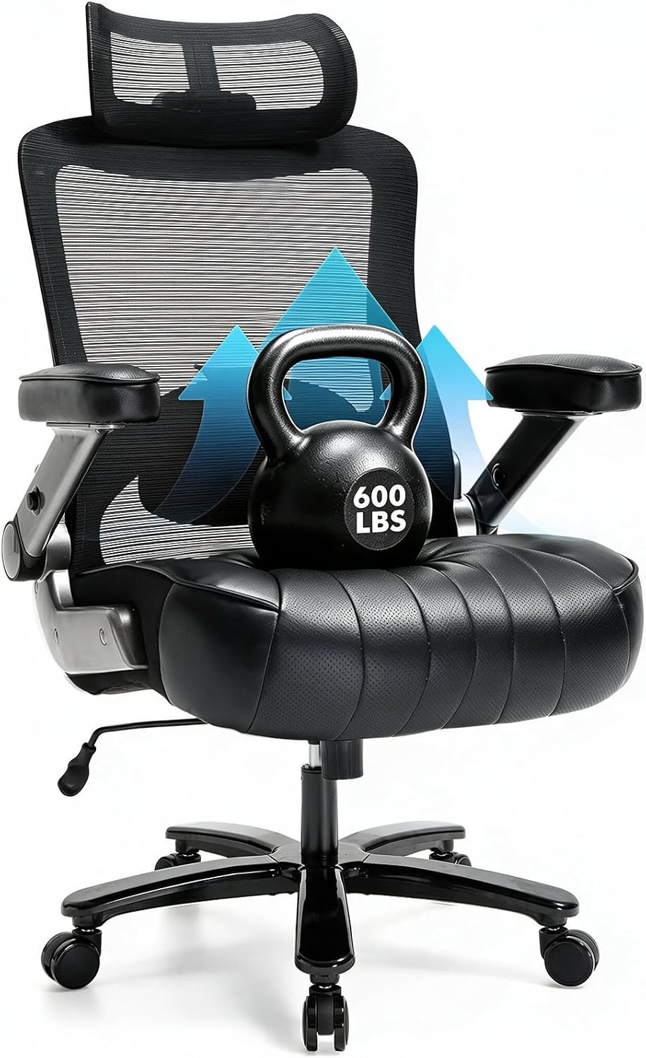 Big and Tall Office Chair, 600lbs Executive Chairs Heavy Duty