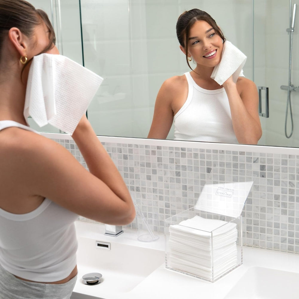 CLEAN SKIN CLUB Clear Acrylic Box for Clean Towels XL (NOT Included), Contain...