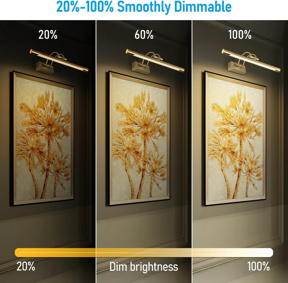 LEONLITE 3CCT Dimmable LED Picture Light, CRI90, Adjustable, Antique Brass