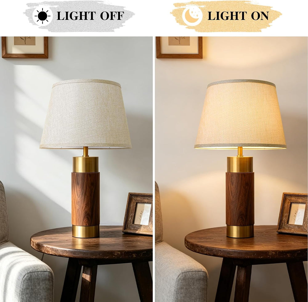 Drum Lamp Shades Set of 2, 12"Top x 16"Bottom x 11"High, Champ...