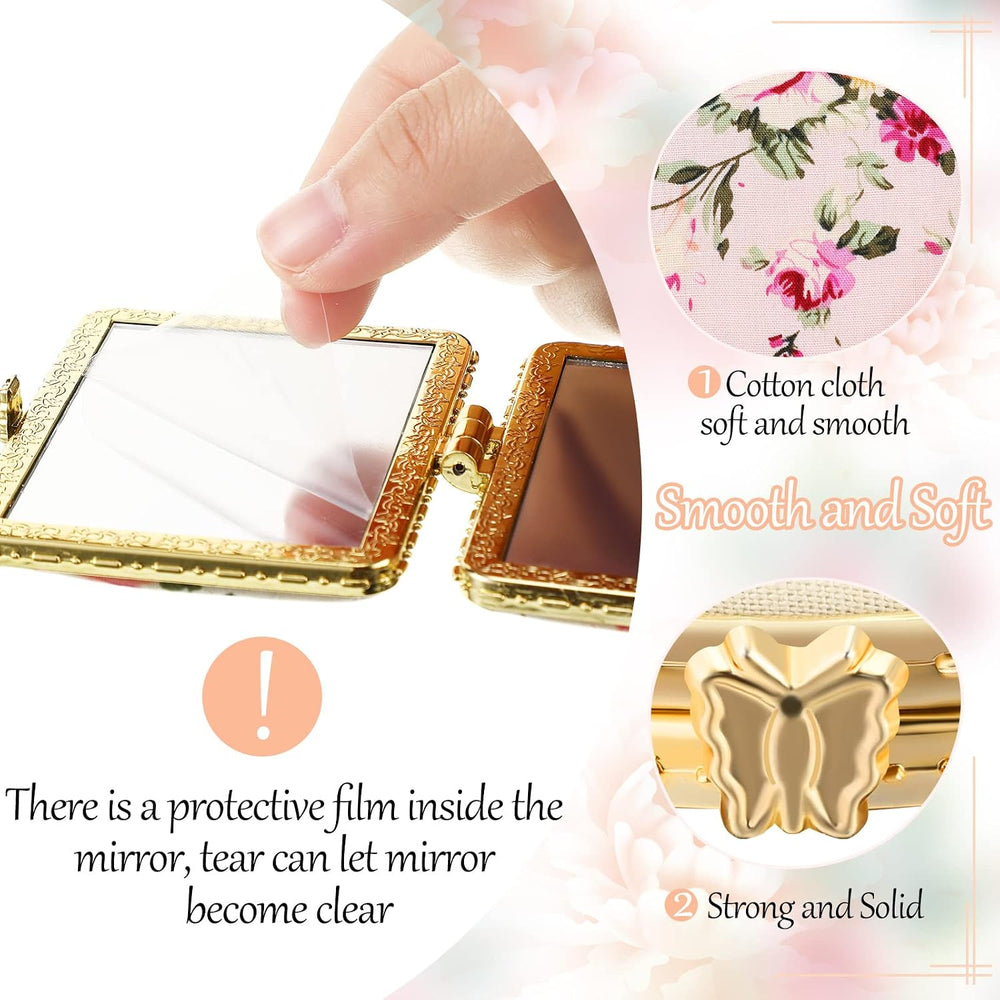 Remerry 48 Pieces Compact Mirror for Purse Small Flower Pocket Mirror Portabl...