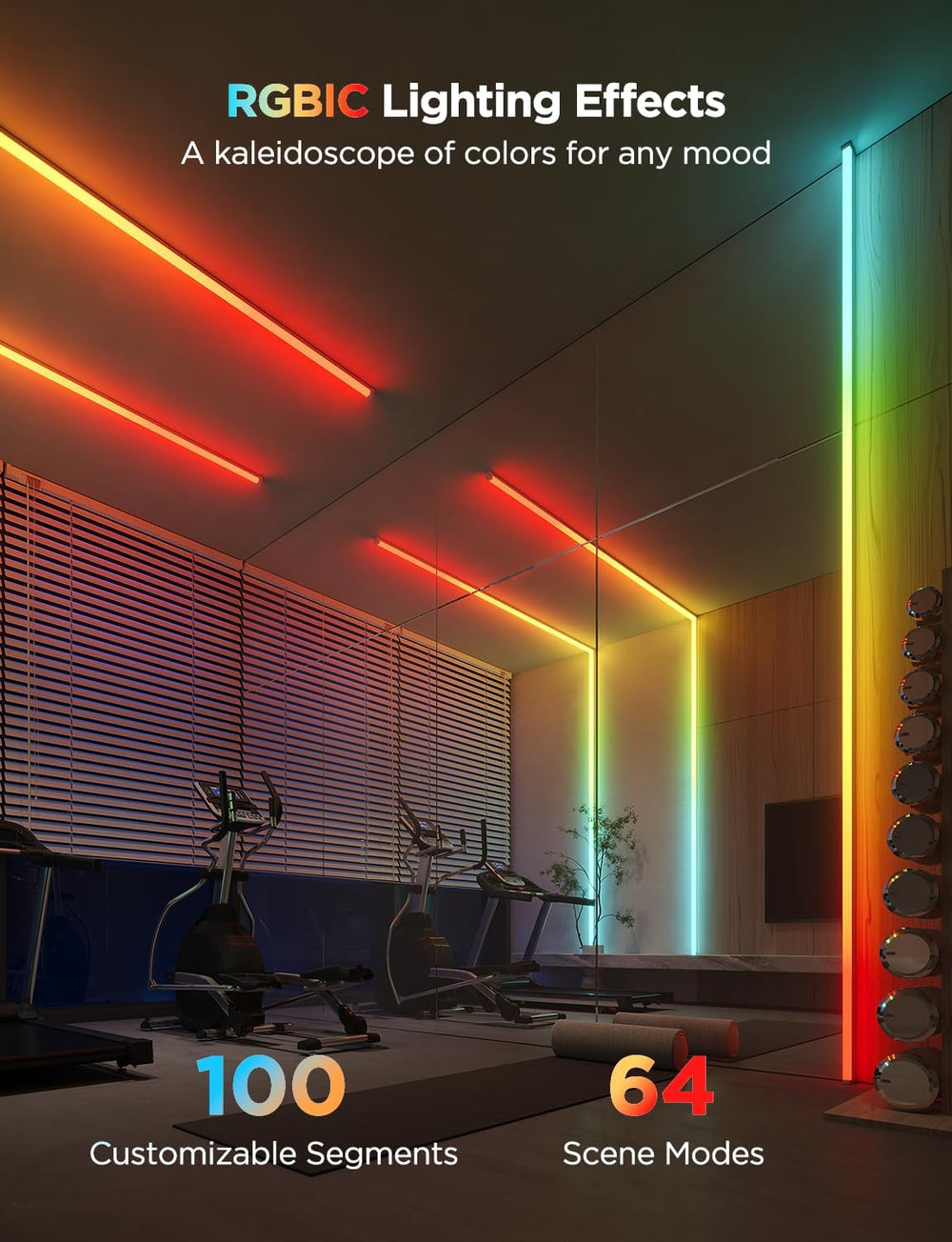 Govee RGBIC LED Strip Lights 32.8ft with Covers,Smart Control, APP, WiFi
