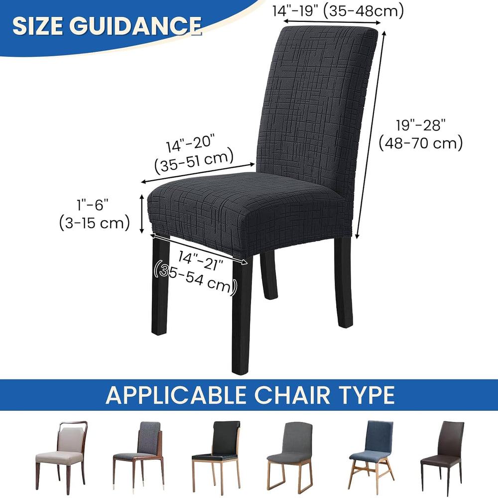 Stretch Chair Covers for Dining Chairs Set of 6, Charcoal Gray