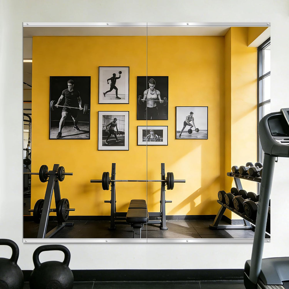 Home Gym Mirror for Wall, 48"x28"x2PCS, Workout Mirrors for Home Gym