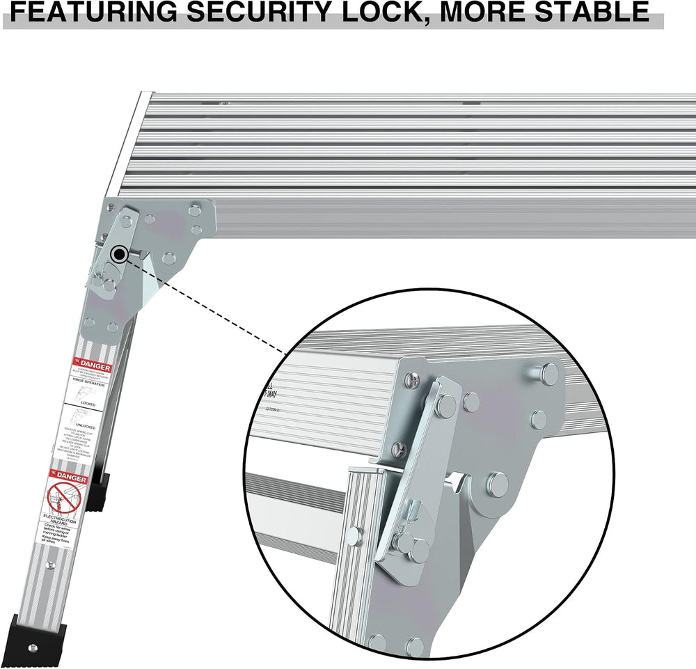 40" Aluminum Folding Work Platform/Step Stool - 225 LBS, Non-Slip, Ultra...