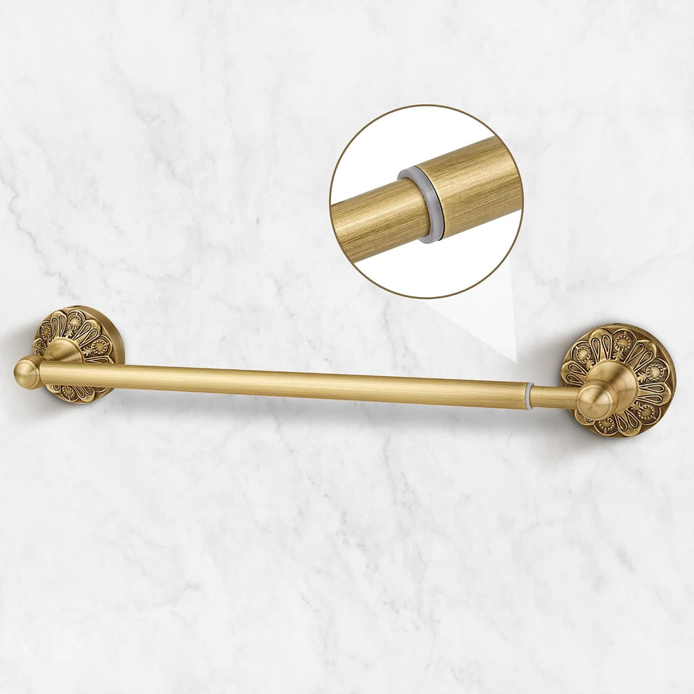 Brass Towel Bar, Adjustable Bathroom Single Towel Rack Rod, Rustic Wall Mount...