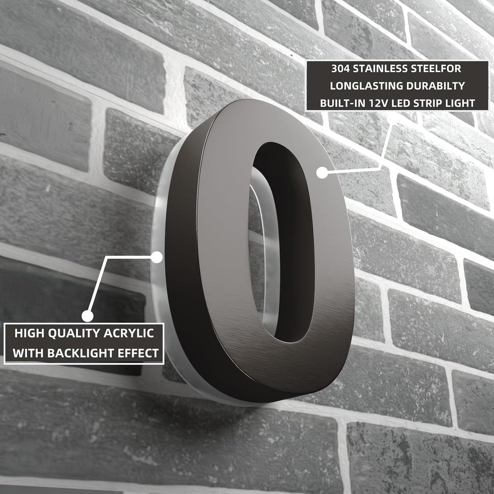 7 Inch Backlit LED House Numbers for Outside Light Up Address Number