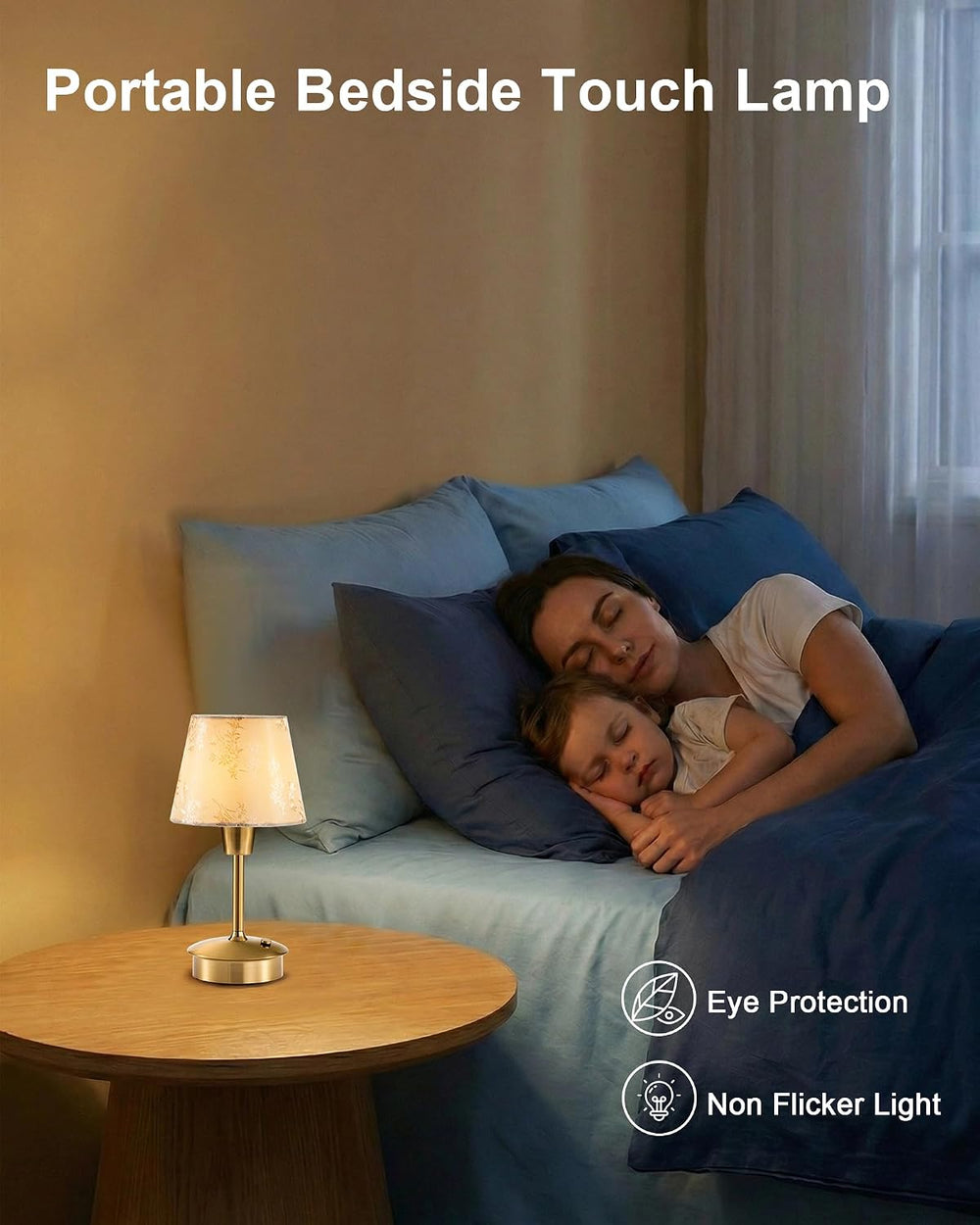 UMEXUS 2 Pack 9.8'' Small Cordless Table Lamp, Battery Operated Touch...