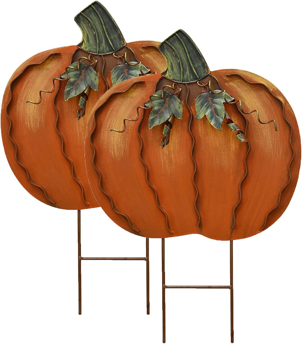 Pumpkin Garden Stakes Fall Decor Outdoor Pumpkin Yard Stake Sign Art