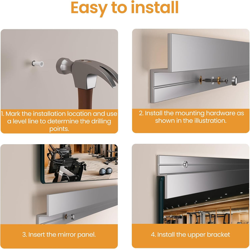 Home Gym Mirror, 56"x16"-2 PCS Gym Mirrors for Wall