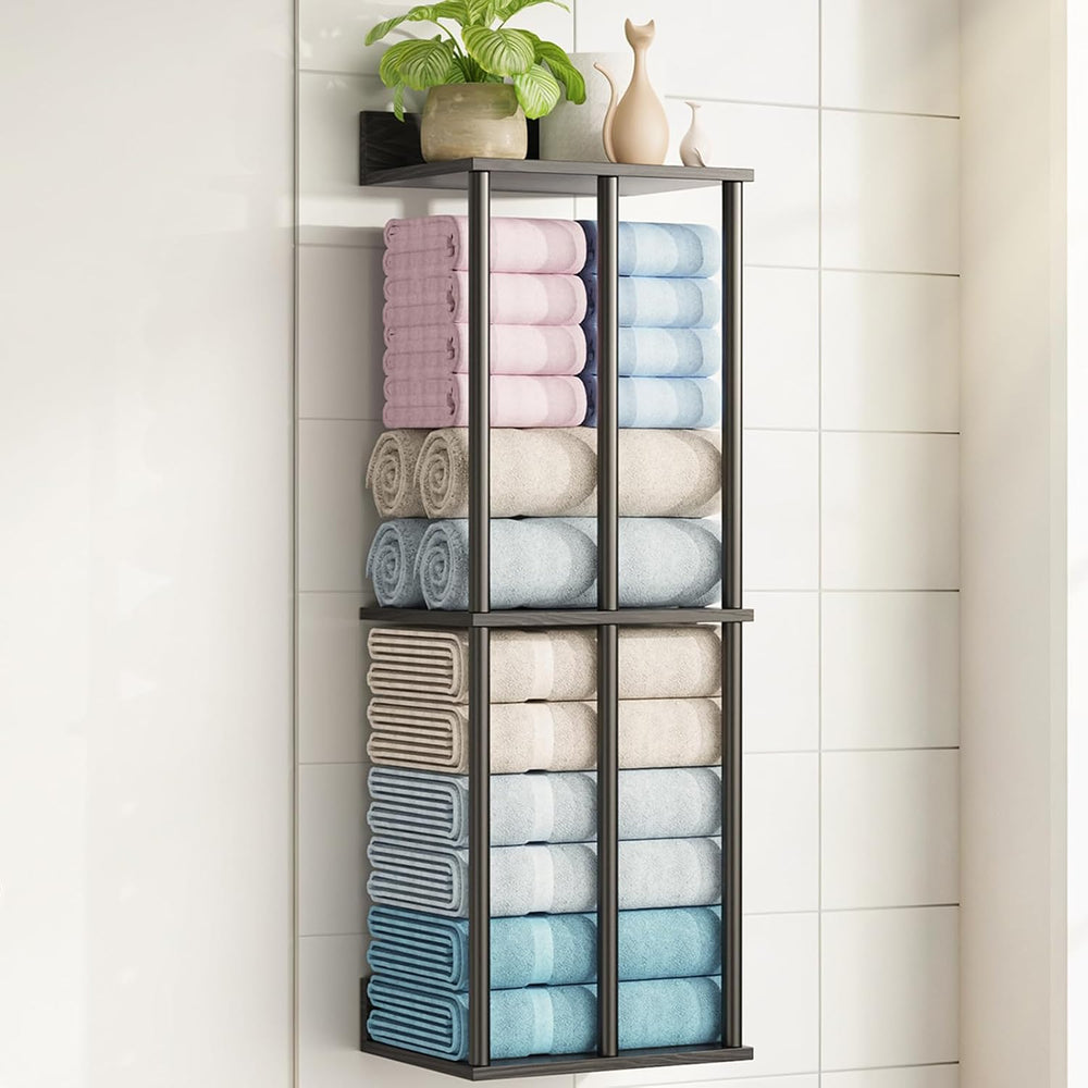 Large Capacity Three-layer Towel Racks for Bathroom Wall Mounted, Updated 3 B...