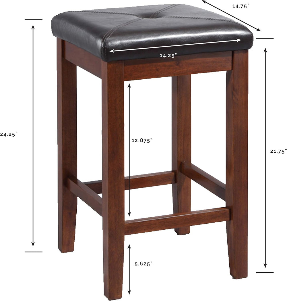 Crosley Furniture Upholstered Square Counter Stools, Set of 2, 24"
