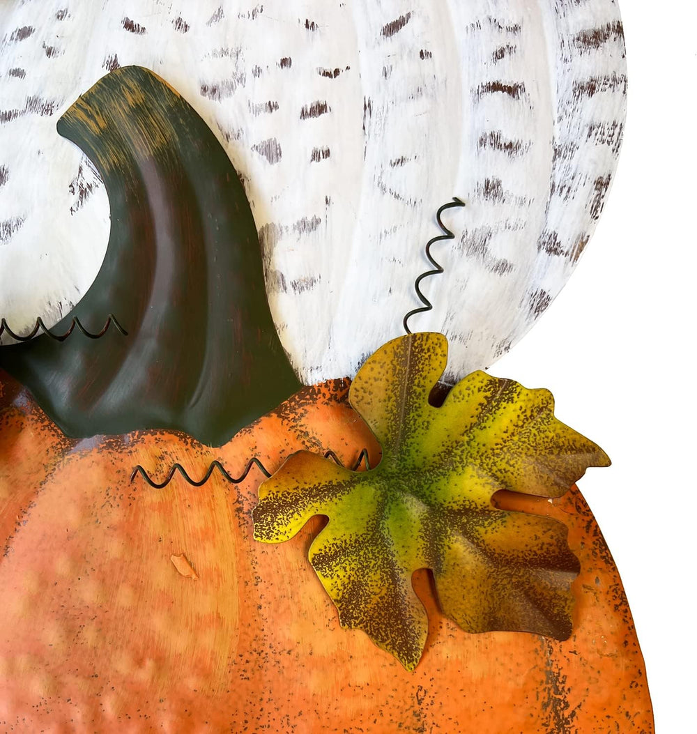 SAGUZOU Metal Stacked Pumpkin Garden Stake, Outdoor Fall Yard Decor with Doub...