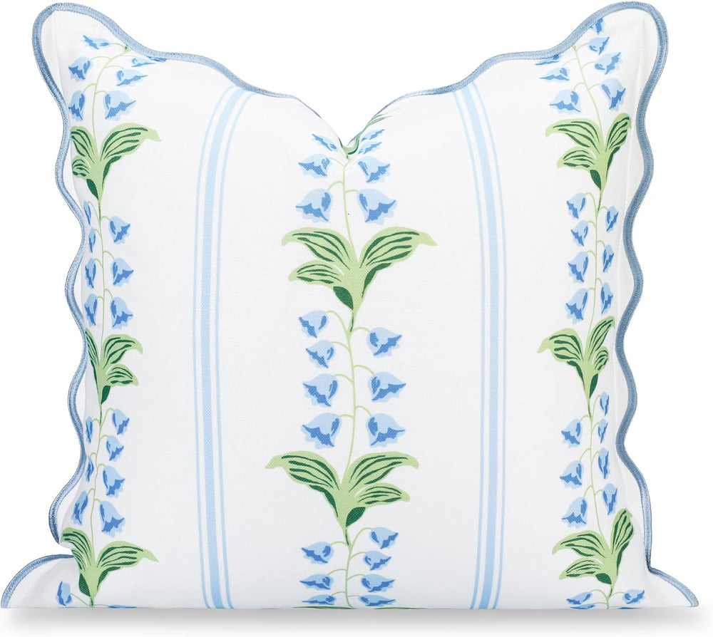 Hofdeco Premium Grandmillennial Coastal Hampton Patio Indoor Outdoor Throw Pi...