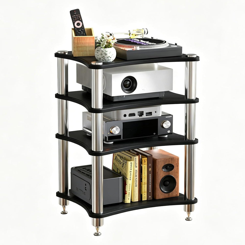 4 Tier AV Media Stand Stereo Cabinets for Audio Equipment