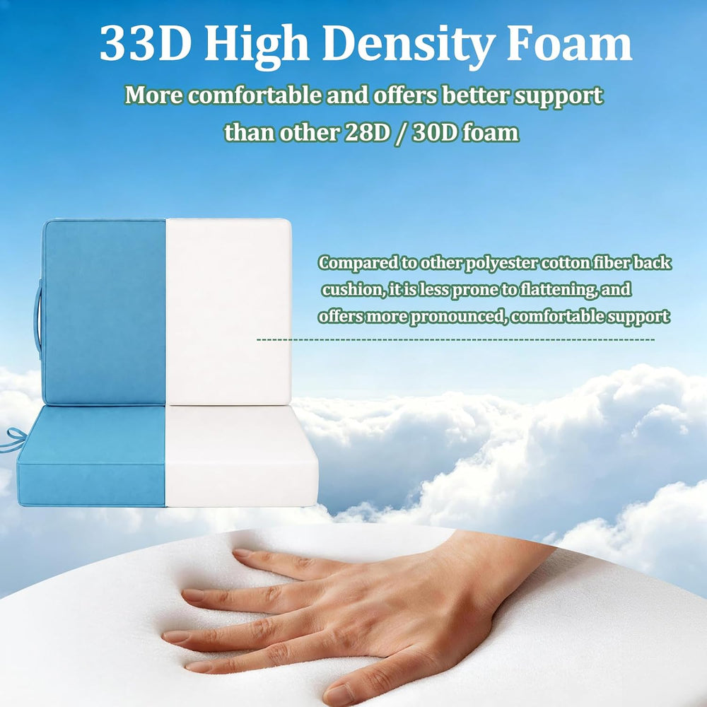 22x22 in Outdoor Foam Deep Seat Cushion Set of 4, Water-Resistant & Fade-...