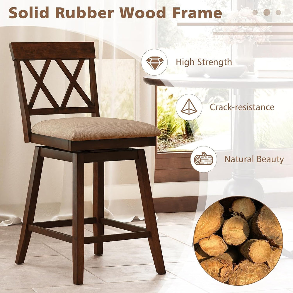 COSTWAY Bar Stools Set of 2 for Kitchen Island, 24" Counter Height Chair...