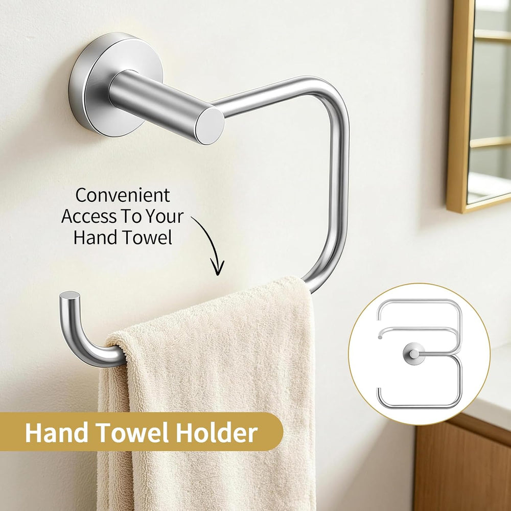 STWWO 5-Piece Brushed Nickel Bathroom Accessories Towel Racks for Bathroom