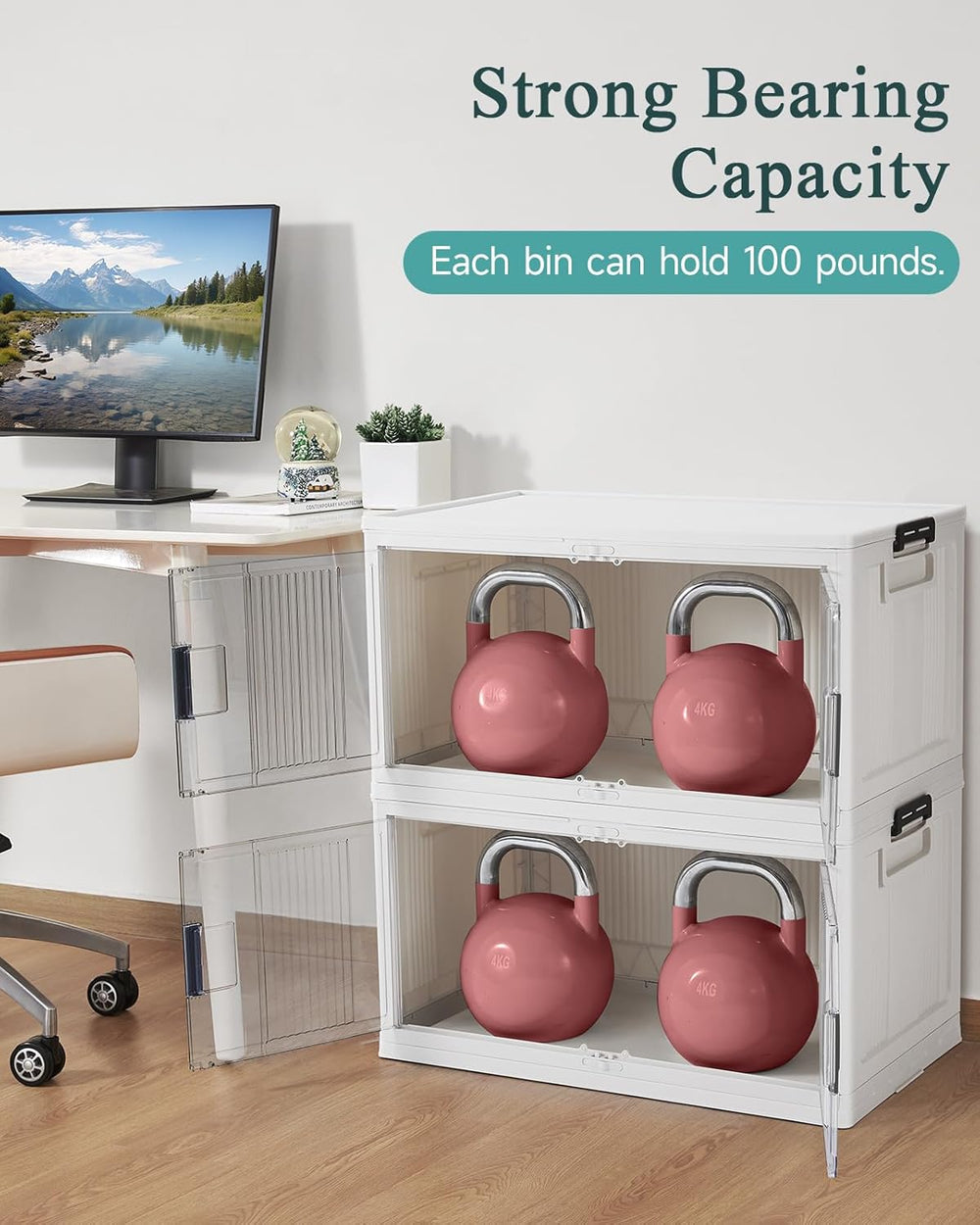 OlarHike 97QT Storage Bins with Lids for Closet, Office, Shelves, 4 Pack