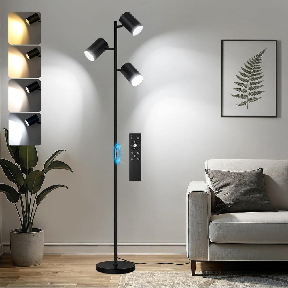 4000LM LED Tree Floor Lamp, 36W Super Bright Reading Lamp with Remote, Dimmab...