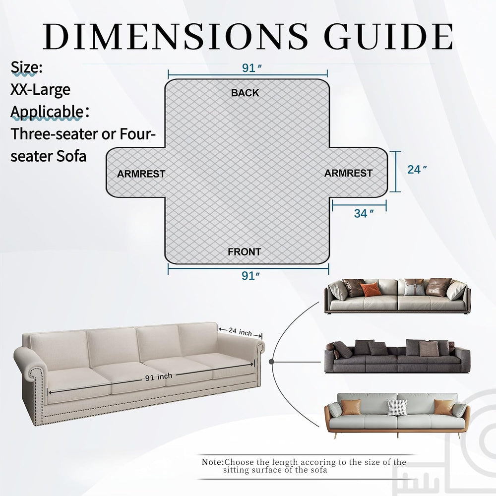 ALIECOM 100% Waterproof Couch Cover for 3 Cushion Couch Sofa Pet Friendly Sof...