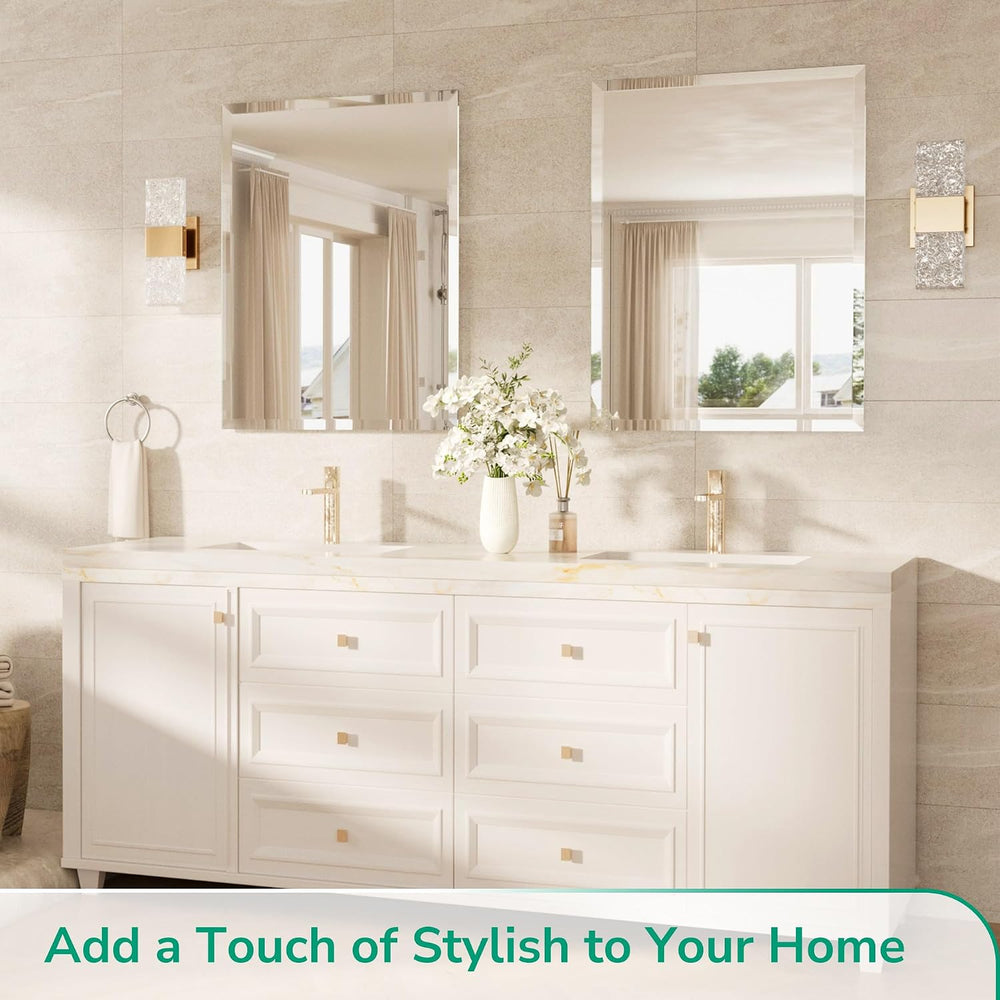 TokeShimi Bathroom Vanity Mirror Frameless with 1" Beveled Edge 24x30 in