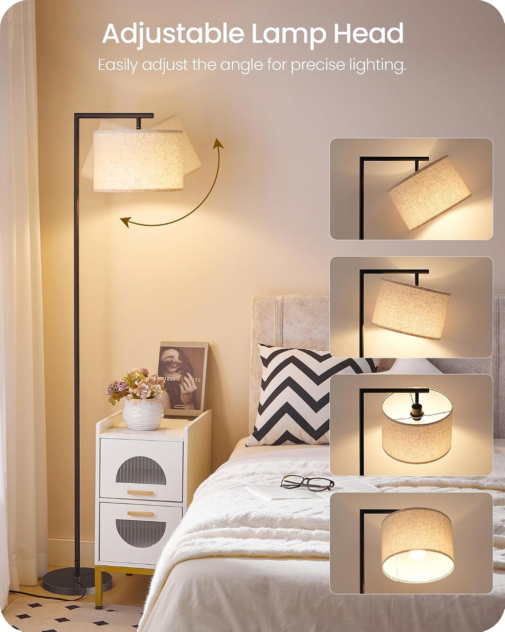 Modern Dimmable Floor Lamp for Living Room with Adjustable Color Temperature ...