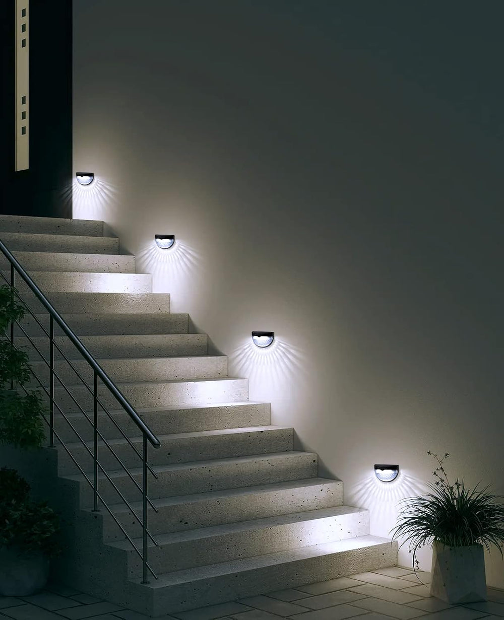 OTHWAY Solar Fence Post Lights Wall Mount Decorative Deck Lighting (Black, 6 ...