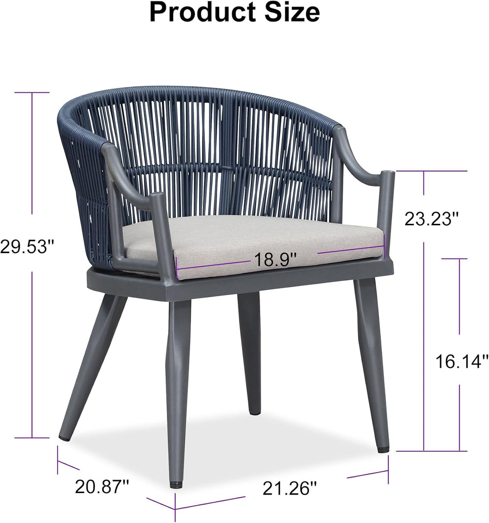PURPLE LEAF Patio Dining Chairs Set of 2 Modern Wicker Outdoor Dining Chairs ...