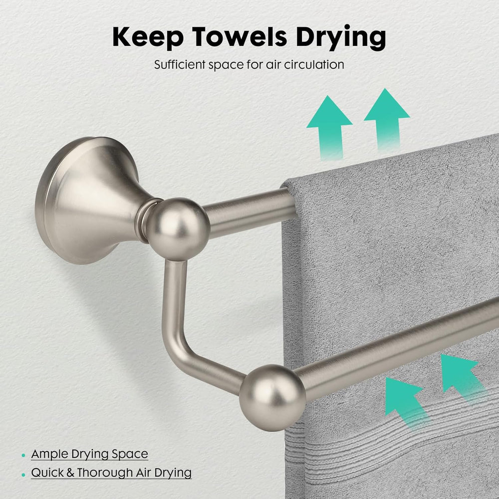 24 inch Double Towel Bar Towel Racks for Bathroom Brushed Nickel