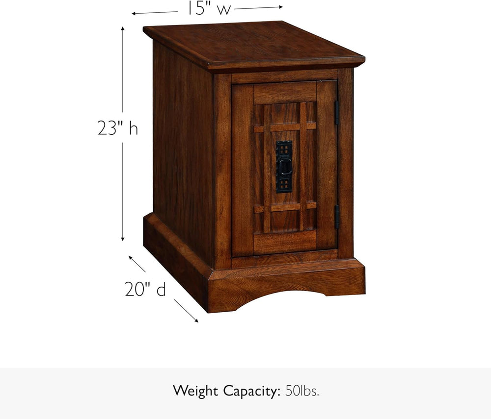Leick Home Mission Cabinet End Table, 15", Mission Oak