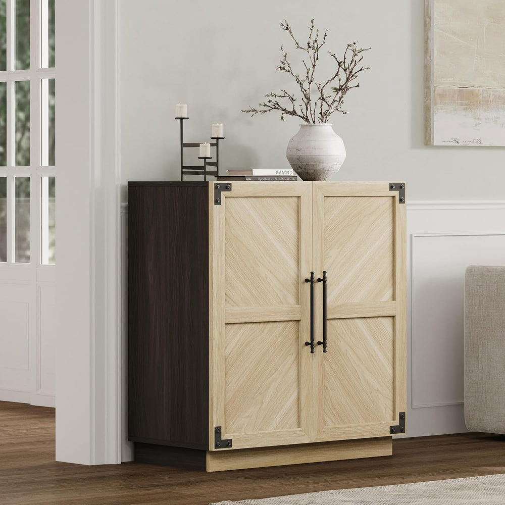 SICOTAS Modern Industrial Sideboard Buffet Cabinet with 2 Doors, Credenza