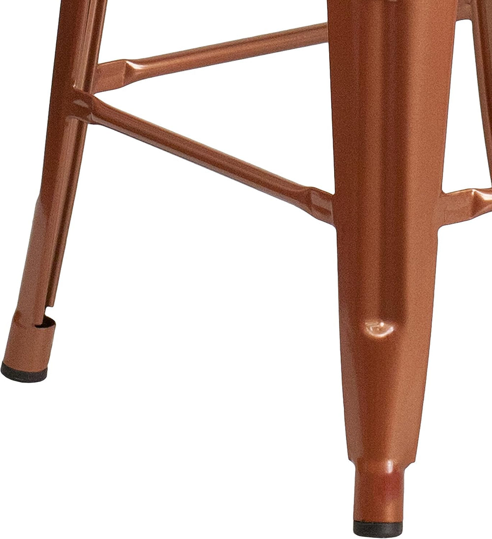 EMMA + OLIVER 24" Copper Metal Backless Counter Height Stool