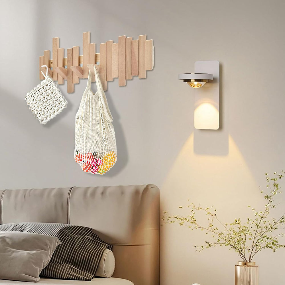 Natural Wood Wall Mounted Piano Coat Rack | Mounted Coat | Flip Up Wall Hook ...