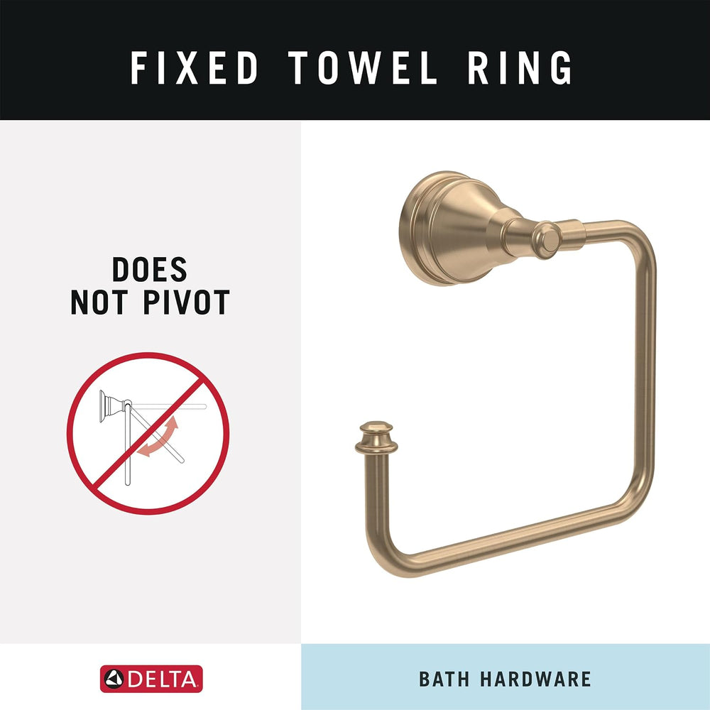 Delta Mylan 4-Piece Bathroom Set Champagne Bronze 18" Towel Rack, Toilet...