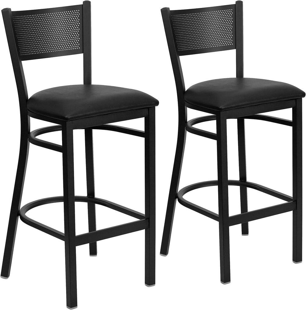 Flash Furniture Hercules Metal Restaurant Barstool, Black, 2-Pack