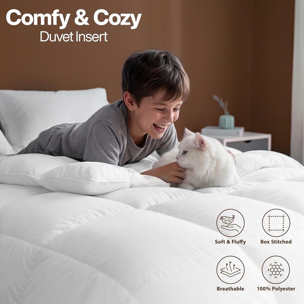 Utopia Bedding Full Size Comforter, Duvet Insert, White, 82 x 86 Inches