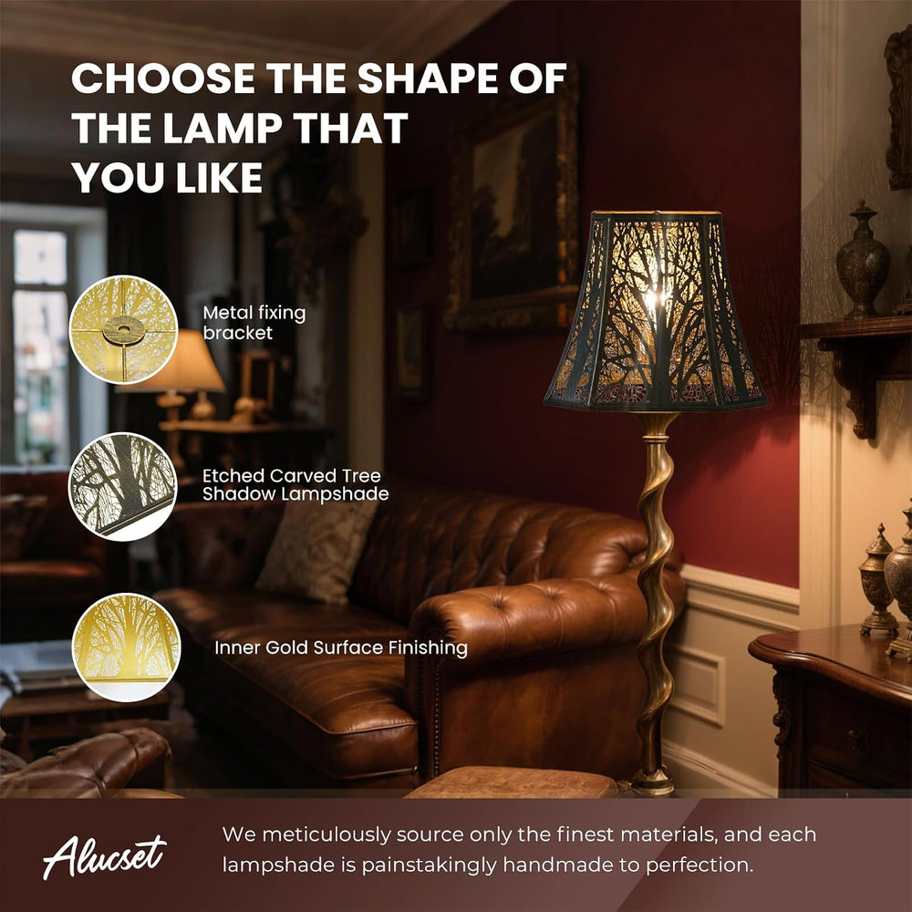 Square Cut Corner Metal Lamp Shades, 7" Top x 12" Bottom x 10.5&quo...