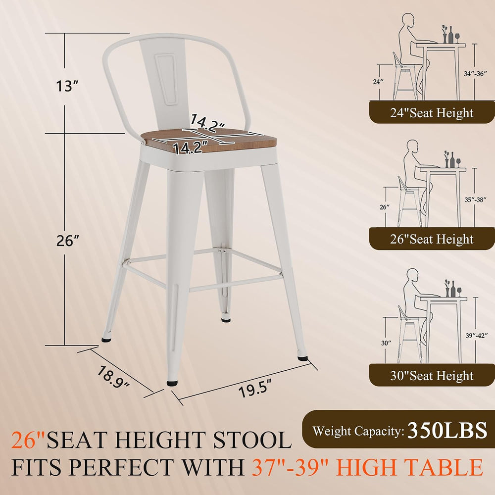 Aklaus Swivel Metal Bar Stools 26 inch Swivel Counter Height Barstools Set of...