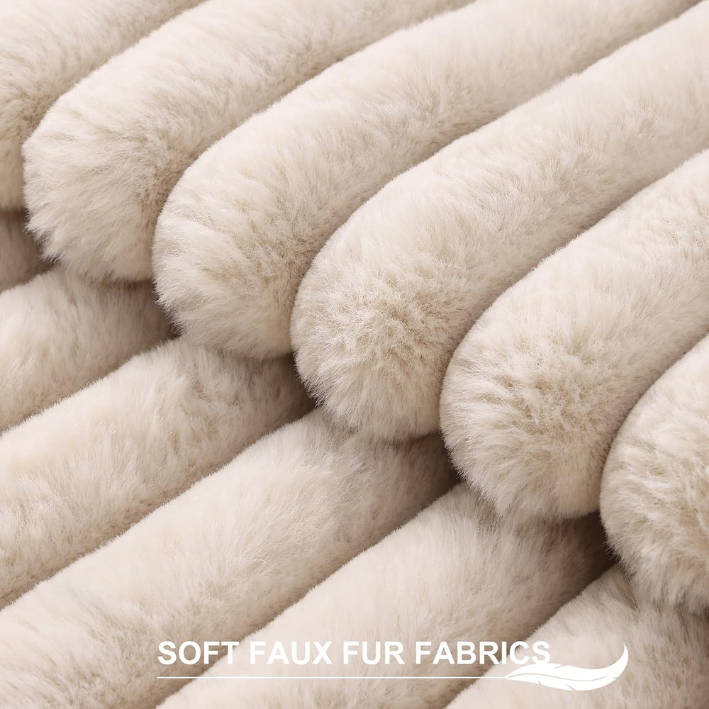 Pallene Faux Fur Decorative Throw Pillow Covers 26x26 Set of 2, Apricot